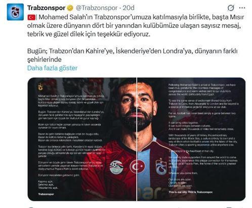 Trabzonspor’dan dünyaya Salah daveti: Kapımız, şehrimiz, tribünlerimiz açık
