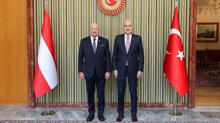 TBMM Başkanı Kurtulmuş, Avusturya Federal Şansölyesi Stocker ile bir araya geldi