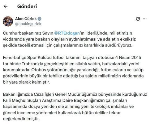 2015'te Fenerbahçe'nin otobüsüne düzenlenen saldırıya ilişkin 5 gözaltı