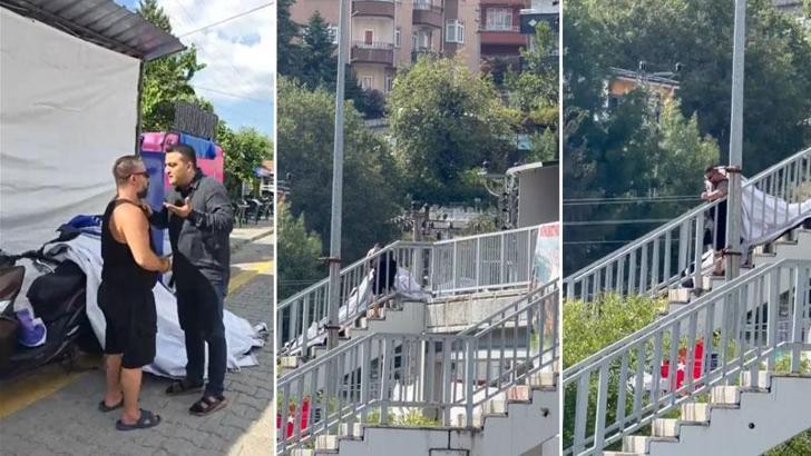 Cumhurbaşkanı Erdoğan'ın pankartına zarar veren şüpheli tutuklandı