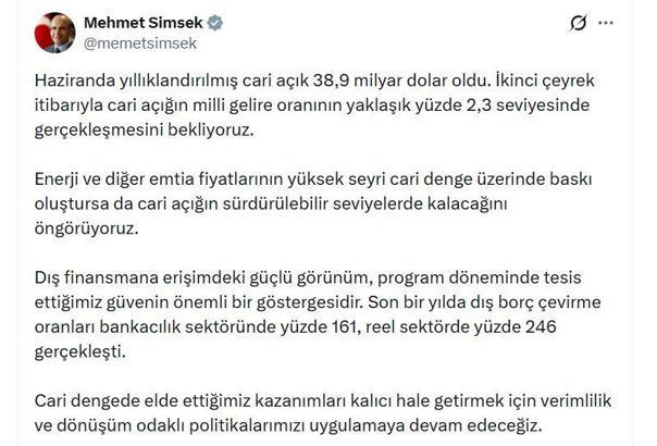 Bakan Şimşek: Verimlilik ve dönüşüm odaklı politikalarımızı uygulamaya devam edeceğiz