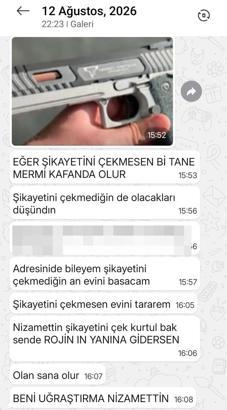 Rojin’in babasına silah fotoğraflı tehdit mesajı: Şikayetini çek, yoksa sen de kızının yanına gidersin
