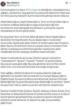 İstanbul merkezli 8 ilde 'şeker' soruşturması; 47 şüpheli ifadeye çağrıldı