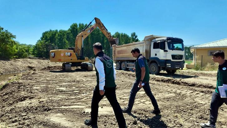 DSİ'nin 'Süloğlu Taşkın Koruma Tesisi' inşaatı devam ediyor