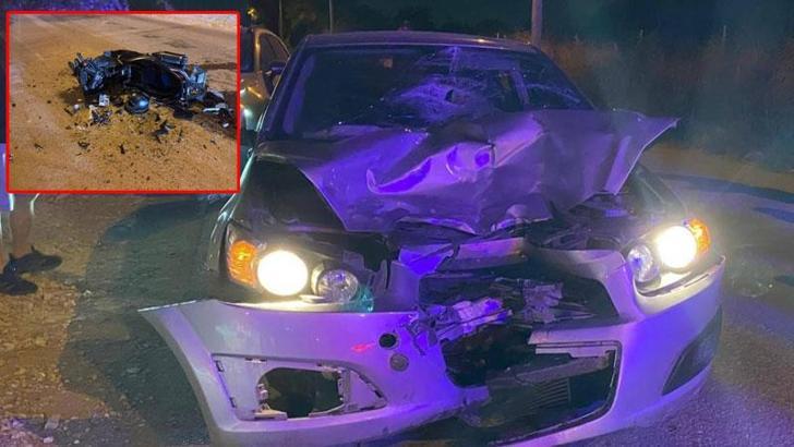 Bursa'da otomobille çarpışan motosikletin sürücüsü ağır yaralandı