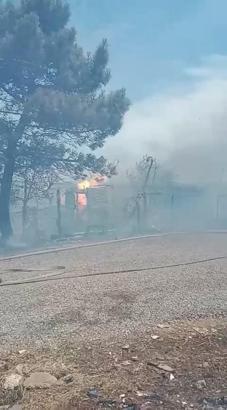 Tuzla’da otluk alanda yangın çıktı; alevler tek katlı eve sıçradı