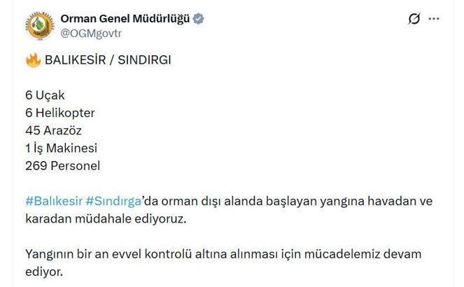 Balıkesir'de kamyondaki yangın ormana sıçradı (2)