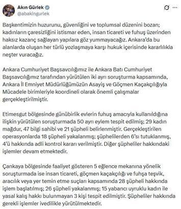 Ankara'da 2 ayrı fuhuş operasyonunda 44 gözaltı