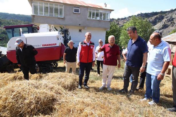 Ordu’da paletli biçerdöverle ilk buğday hasadı yapıldı