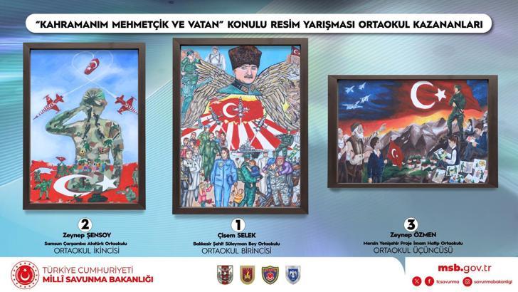 'Kahramanım Mehmetçik ve Vatan' konulu resim yarışması sonuçlandı