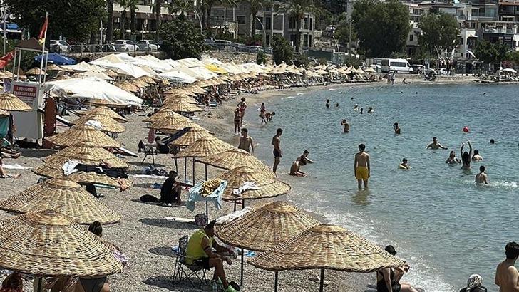 Bodrum'da hava sıcaklığı 40 dereceyi aştı, sahiller doldu