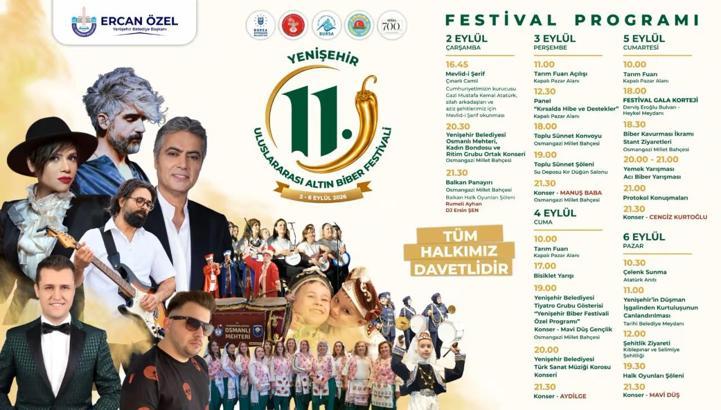 Yenişehir’de 11’inci Uluslararası Altın Biber Festivali 2-6 Eylül'de gerçekleştirilecek