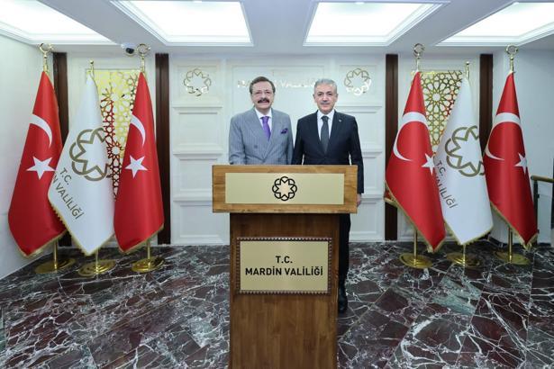 TOBB Başkanı Hisarcıklıoğlu, Mardin Valiliğini ziyaret etti