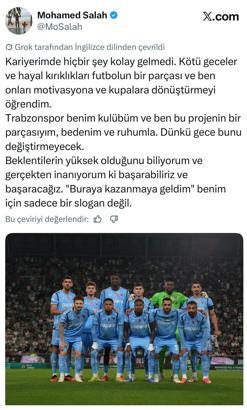 Mohamed Salah’tan Trabzonspor mesajı: Buraya kazanmaya geldim