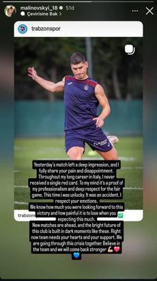 Malinovskyi’den Trabzonspor taraftarına birlik çağrısı