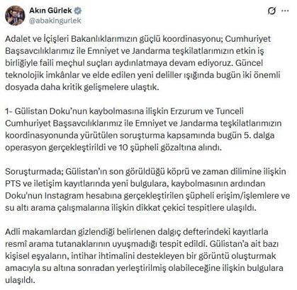Gülistan Doku soruşturmasında 5'inci dalga operasyon: 10 gözaltı