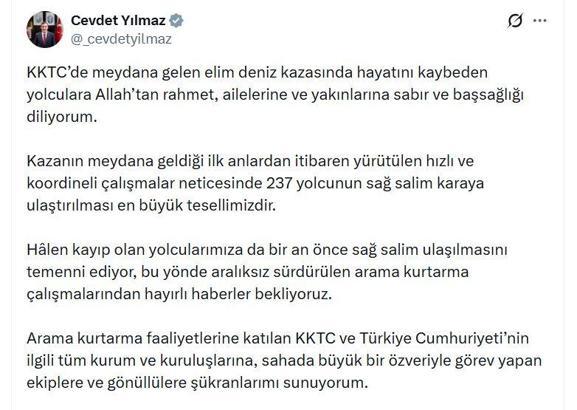 Cumhurbaşkanı Yardımcısı Yılmaz: Temel önceliğimiz, yolcuların ve mürettebatın kurtarılması (2)
