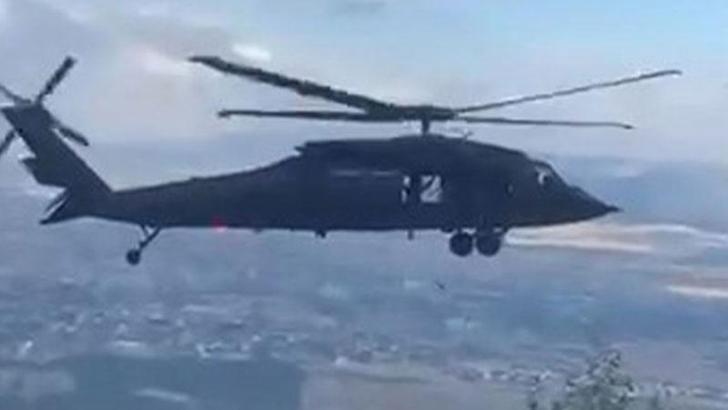 Yürüyüş için çıktığı dağda kayalıklara düştü, askeri helikopter kurtardı