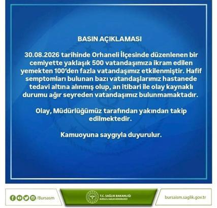 Bursa'da düğün yemeği ardından 100’den fazla kişi hastaneye kaldırıldı (2)