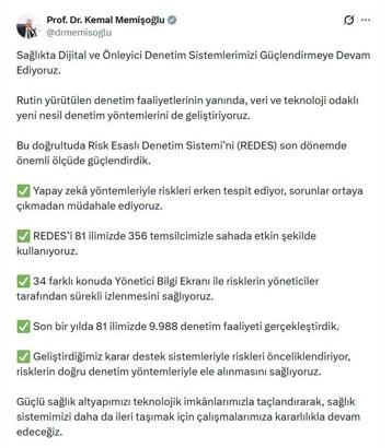 Bakan Memişoğlu: Son bir yılda 81 ilimizde 9 bin 988 denetim faaliyeti gerçekleştirdik