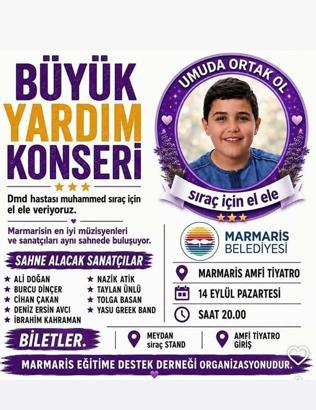 DMD'li Siraç için 'Büyük Yardım Konseri'