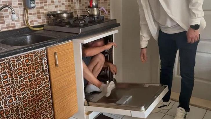 31 yıl hapis cezasıyla aranıyordu, bulaşık makinesinde saklanırken yakalandı