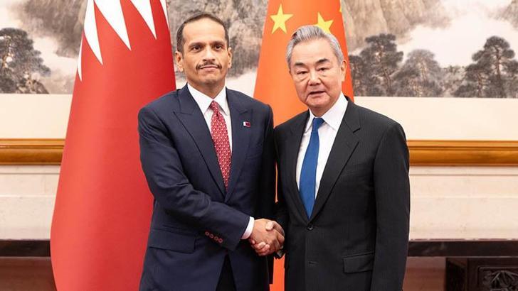 Katar Başbakanı Al Sani, Çinli mevkidaşı Wang ile görüştü
