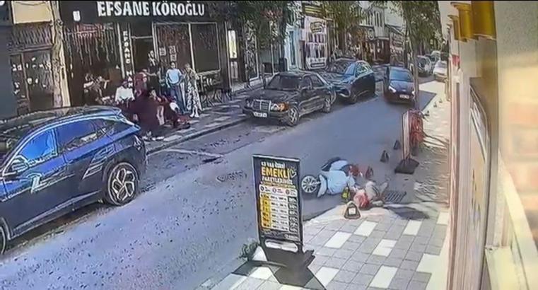 Beton dubaya çarpan motosikletin sürücüsü yaralandı; kaza kamerada