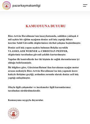 Gürcistan'dan kalkan küçük uçak, Rize açıklarında denize acil iniş yaptı (4)