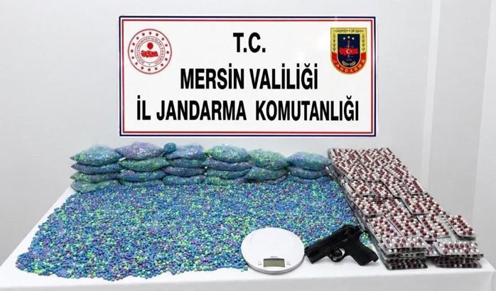 Mersin'de 70 bin uyuşturucu hap ele geçirildi; 1 gözaltı