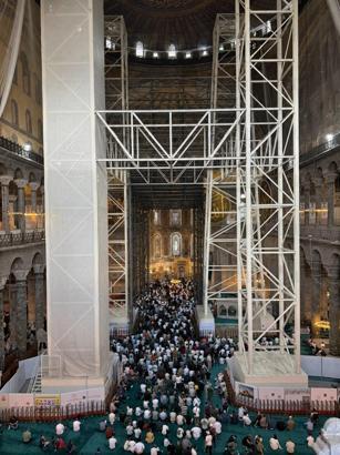 Ayasofya'da güçlendirme ve konservasyon çalışmaları devam ediyor