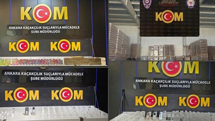 Ankara’da 21 milyon lira değerinde kaçak ürün ele geçirildi