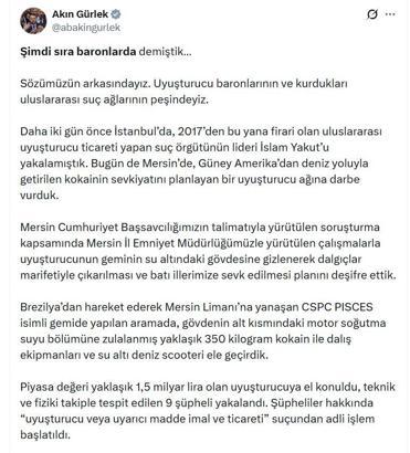 Mersin Limanı'nda geminin altına gizlenmiş 350 kilo kokain ele geçirildi (2)