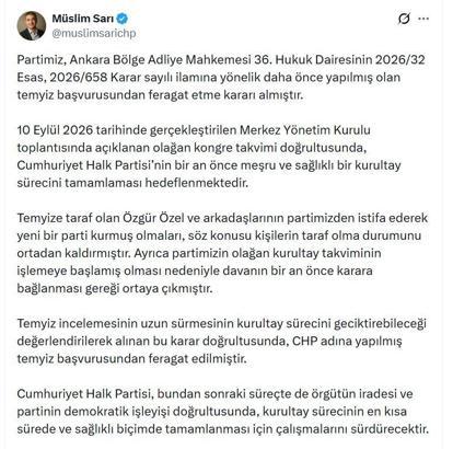 CHP 'mutlak butlan' davasında temyiz başvurusunu geri çekti