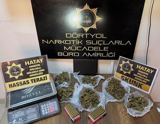 Evinde 350 gram skunk ele geçirilen şüpheli gözaltına alındı