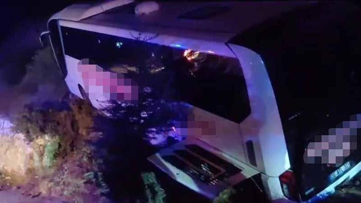 Manisa'da otobüs kazası: 18 yaralı