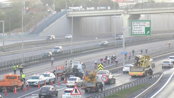 İstanbul’da bisiklet yarışı nedeniyle FSM Köprüsü'nde Ankara yönü trafiğe kapatıldı