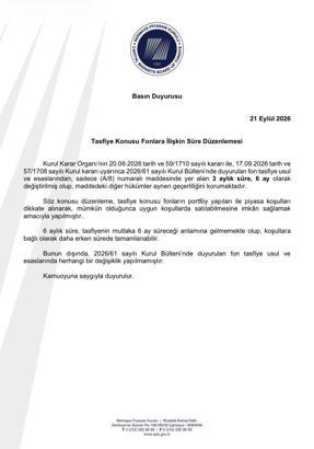 SPK, fonların tasfiyesinde süreyi 6 aya çıkardı