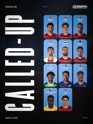 Trabzonspor’dan 11 oyuncuya milli davet