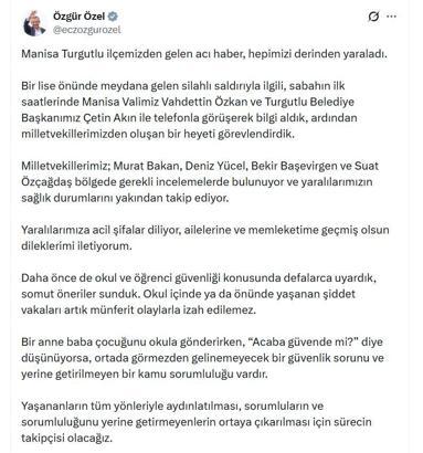 Özgür Özel: Ortada görmezden gelinemeyecek bir güvenlik sorunu var