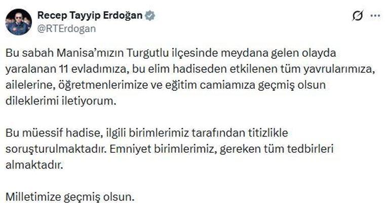 Cumhurbaşkanı Erdoğan'dan Manisa'daki olaya ilişkin açıklama