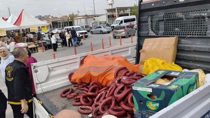 Malatya'da yöresel ürün fuarında 230 kilo sucuk ve 150 kilo peynire el konuldu