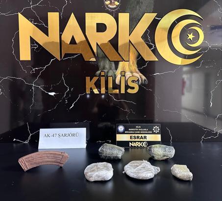 Kilis’te 1 kilo 855 gram esrar ele geçirildi