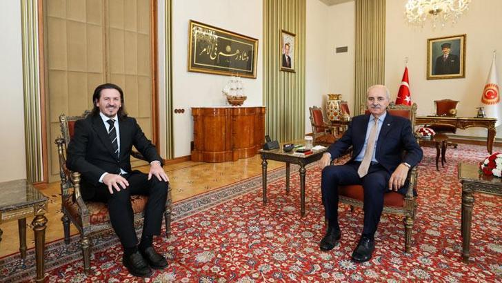 TBMM Başkanı Kurtulmuş, Kuzey Makedonya Kültür ve Turizm Bakanı Süleymani'yi kabul etti
