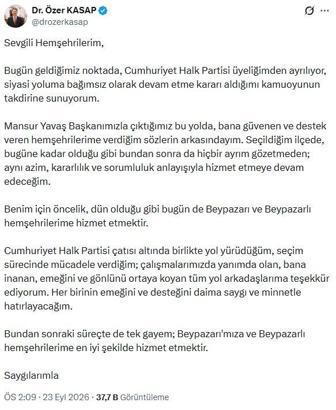 Ankara'da 6 ilçe belediye başkanı CHP'den istifa etti