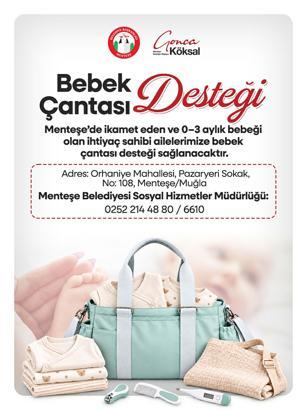 Menteşe Belediyesi'nden 'bebek çantası' desteği