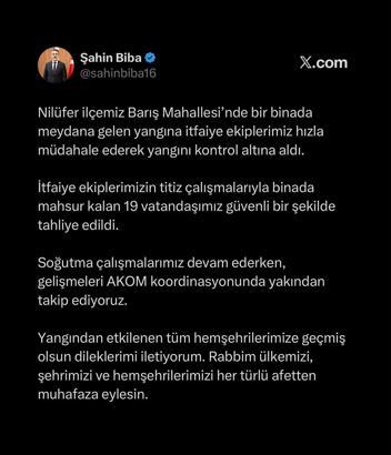 Bursa’da apartman dairesinde çıkan yangın söndürüldü: 19 kişi hastaneye kaldırıldı (2)