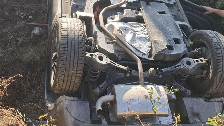 Bursa'da kontrolden çıkan otomobil dere yatağına düştü: 5 yaralı