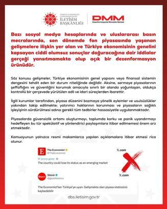DMM'den fon piyasasına ilişkin dezenformasyon uyarısı