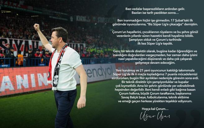 Uğur Uçar: Hoşça kal Çorum